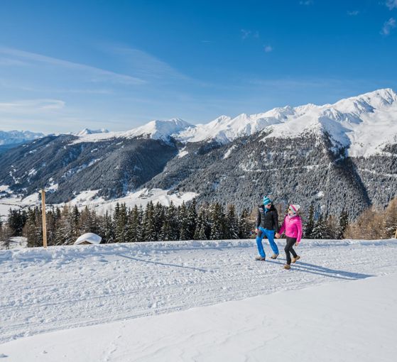 A couple on a winter hike