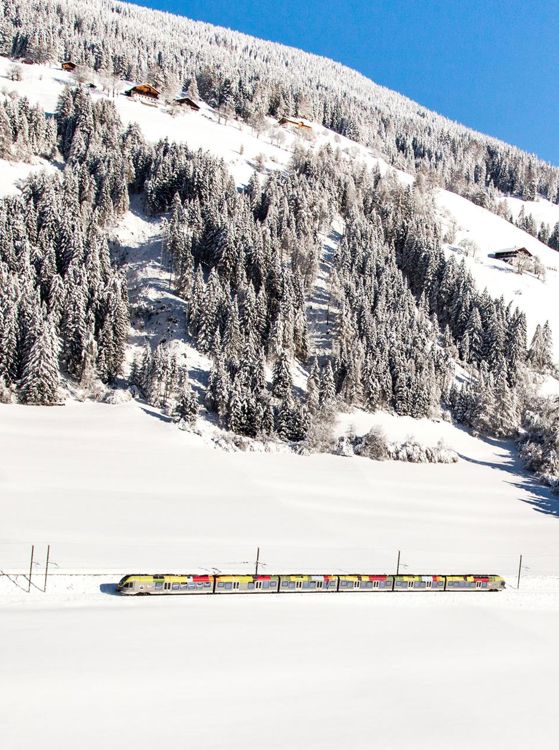 A train in winter