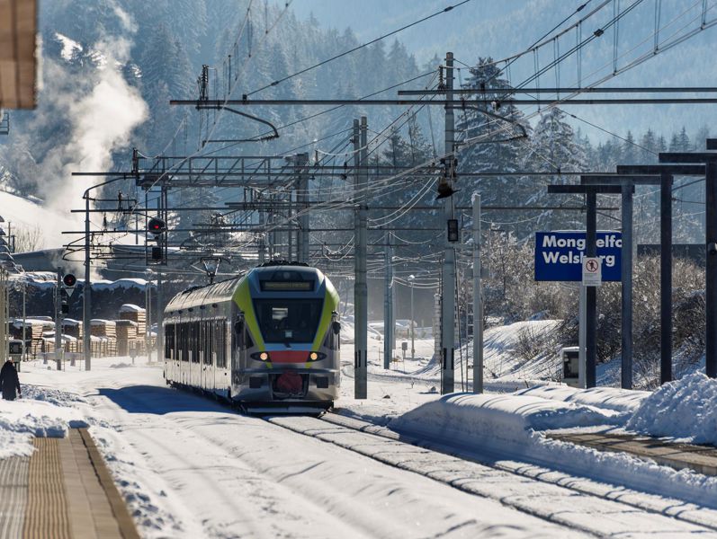 A train in winter