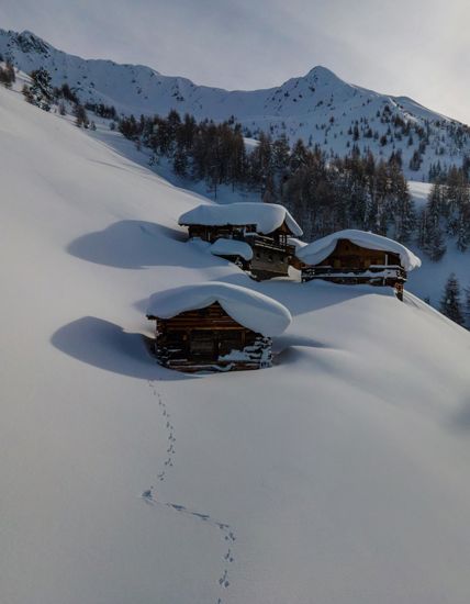 Die Kasermäderalm im Winter