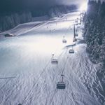 A ski lift at night