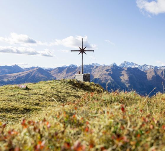 At the peak of a mountain